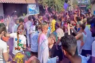 Holi festival celebrated in Hampi