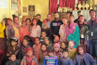 Kinnaur youth celebrated Holi at the girl orphanage  .