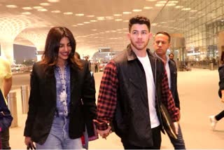 PeeCee, Nick off to US after celebrating Holi in India