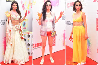 Jacqueline Fernandez, Jacqueline Fernandez holi celebration, Amyra Dastur, Amyra Dastur holi celebration, Zoom Holi Fest 2020, जैकलीन फर्नांडिस, अमायरा दस्तूर, मंदाना करीमी