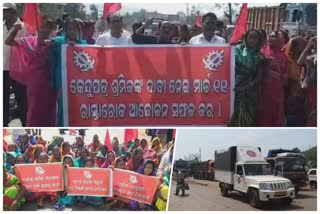 kendu-leaf-labour-and-employee-road-block-in-dhenkanal