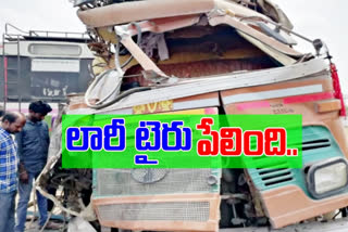 lorry tire blast one killed, two injured at mahabubnagar