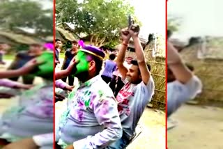 arms firing on the occasion of holi