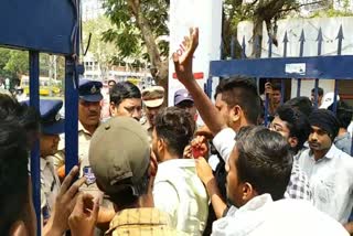 abvp student union protest at nizam college