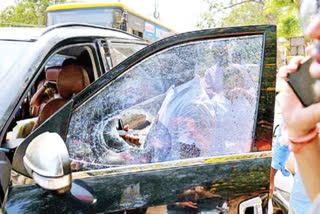 unidentified people attacked on janasena leader's car