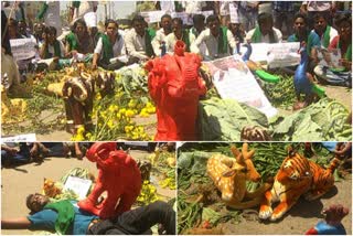 Farmers protest against forest department in kolar