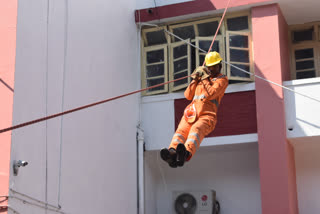 NDRF organised mock drill in bilaspur