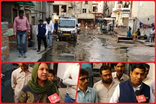 Sewer water accumulated on roads in Bhopura and Gagan Vihar area of Ghaziabad
