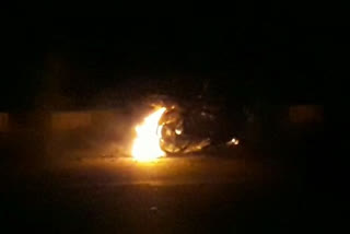 Fire in motor bike