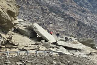 Cliffs fall in Kinnaur