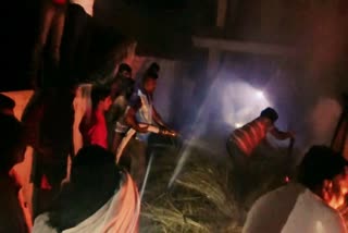 fire accident at tiruvallur Panchayat Board Chairman