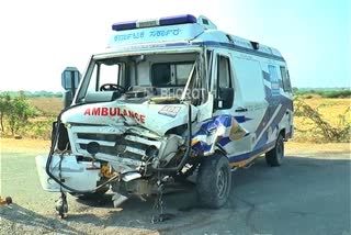 Collision between ambulance and tractorin Raichur