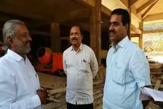 mla umanath kotyana visits new dc office constructiong building