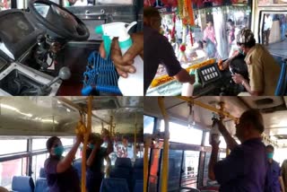 Cleaning of public Transport Vehicles in gangavthi