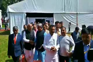 union minister sanjeev balyan attend event in karnal in corona virus fear