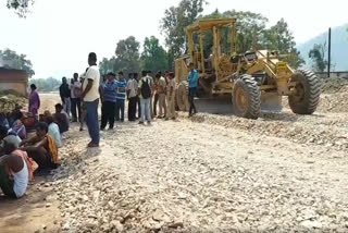 protesting against the illegal construction in Deoghar