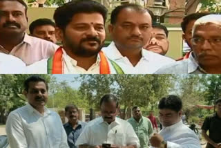some of the leaders meet Revanth Reddy in jail at cherlapally