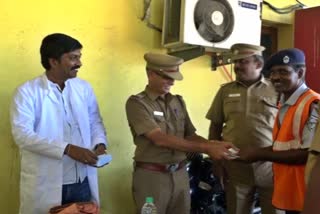 corona awareness in meenambakkam police station