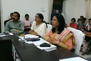 Collector Sri devasena Corona organized a video conference for awareness to the officers in adilabad