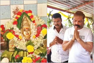 Worship to Chowdeshwari for corona in Davanagere