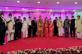 Distribution of sanitizer and mask at the wedding ceremony in Navi mumbai