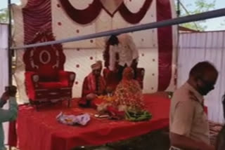Police registered a crime as the crowd gathered at the wedding ceremony In latur