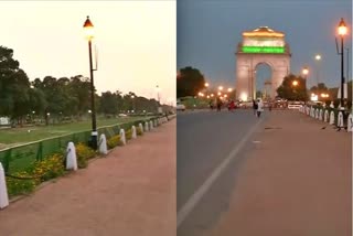 desolate india gate and rajpath surroundings live