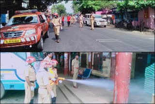 janatha curfew day  neyyatinkara town  fire force team  neyyatinkara fire force  ജനതാ കർഫ്യൂ  അഗ്നിശമനാസേനാ സംഘം  ഫയർ ആൻഡ് റസ്ക്യൂ  നെയ്യാറ്റിന്‍കര ഫയര്‍ ഫോഴ്‌സ്