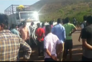 The collision between the lorry and the car