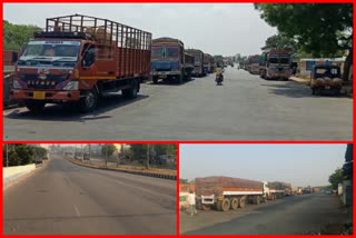 commodity vehicles are stopped at ananthapur and karnataka border