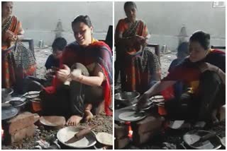 Navneet Rana's village style cooking on chulha in Amravati