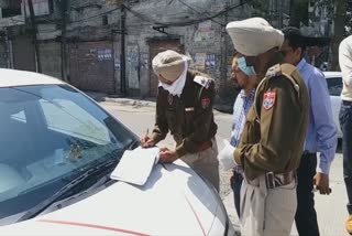 ludhiana due to lock down, chalan cut by Traffic police,