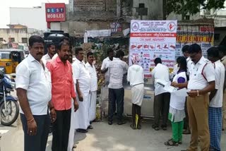 temporary hand wash for corona awareness in dharmapuri