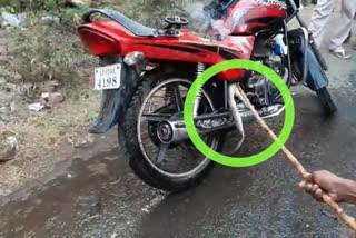 snake enters bike at amalapuram in east godavari