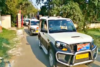 flag march on lock down in nalanda