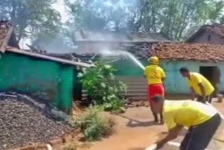 The fire was extinguished by the Odisha Fire Department in Chhattisgarh village