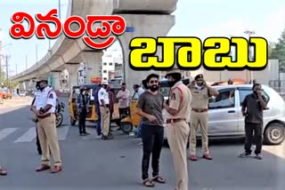 police checking at mj market hyderabad