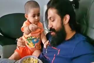 rocking star yash yash with his daughter Ayra