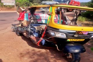 Accident between autorickshaw and pickup vehicle in bantwa