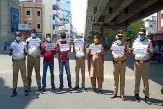 narayanaguda police awareness on corona virus in hyderabad