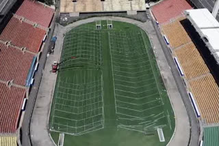 A sports stadium in Brazil is being turned into an open-air hospital