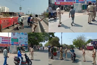 police lotty  charge  on people who came out in lockdown period at guntur dst