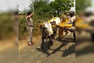 Policeman salutes a farmer