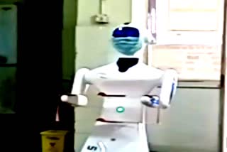 corona virus news  robot technique in sms hospital  Corona positive मरीज  Robot देगा दवा और खाना  robot will give medicine and food  corona positive patient  in jaipur sms hospital news  jaipur news  covid 19 news