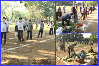 due to corona virus markets are changed to ply grounds at srikakulam