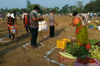 due to corona markets are changed to play ground at saaluru in vizianagaram