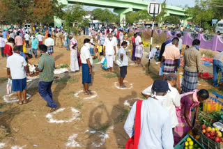 in corona fear nellai creats temporary vegetable market