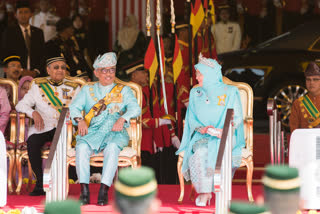 Malaysian King Sultan Abdullah Sultan Ahmad Shah and his wife Azizah Aminah Maimunah Iskandariah