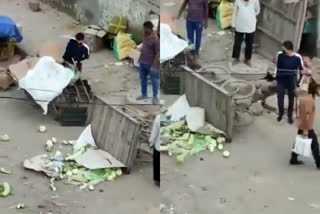 police constable attack on Vegetable Carts in Delhi