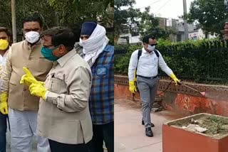 विधायक ने किया शहर को सैनिटाइज, MLA sanitizes the city